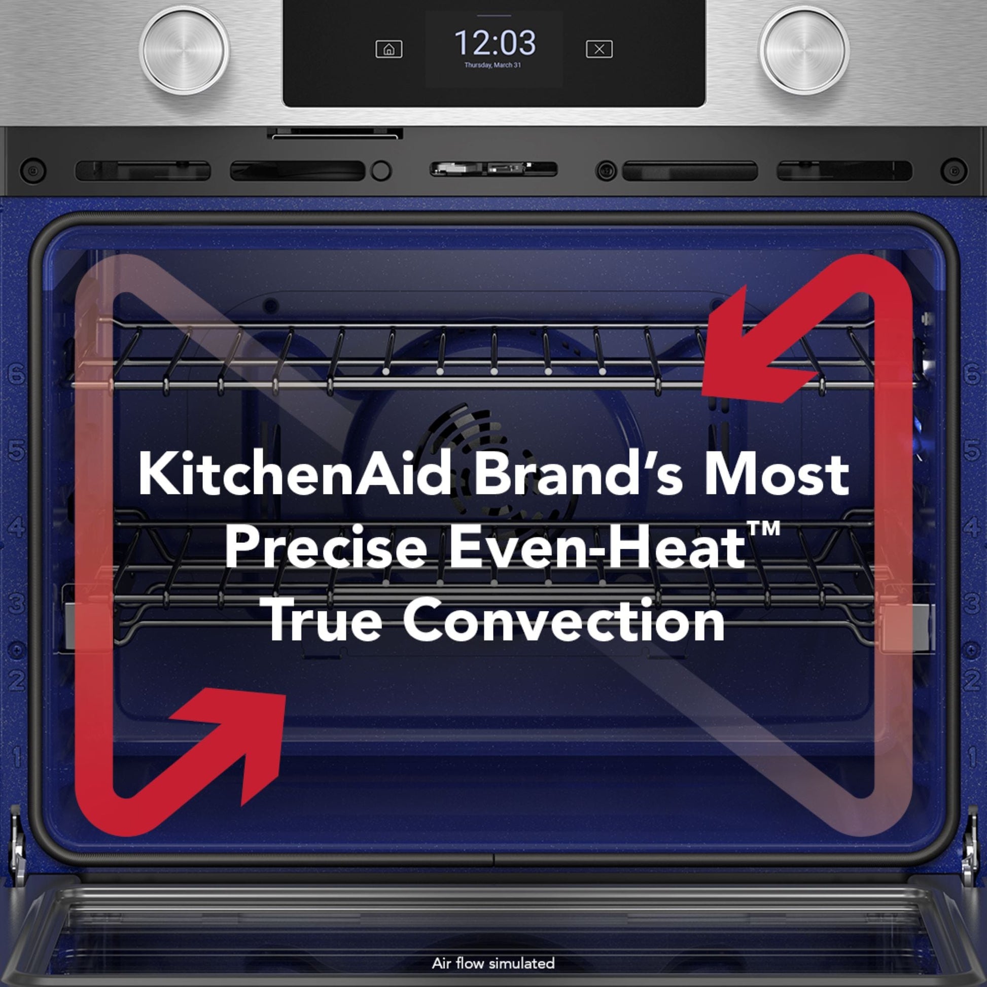 KitchenAid 27 inch Self + Steam Cleaning Air Fry Smart Compatible Microwave Wall Oven Combo ( PrintShield Stainless )
