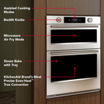 KitchenAid 27 inch Self + Steam Cleaning Air Fry Smart Compatible Microwave Wall Oven Combo ( PrintShield Stainless )
