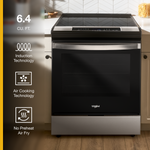 Whirlpool 30-in 4 burners 6.4-cu ft , Air Fry Convection Oven Freestanding Single Induction Range ( Fingerprint Resistant Stainless Steel )