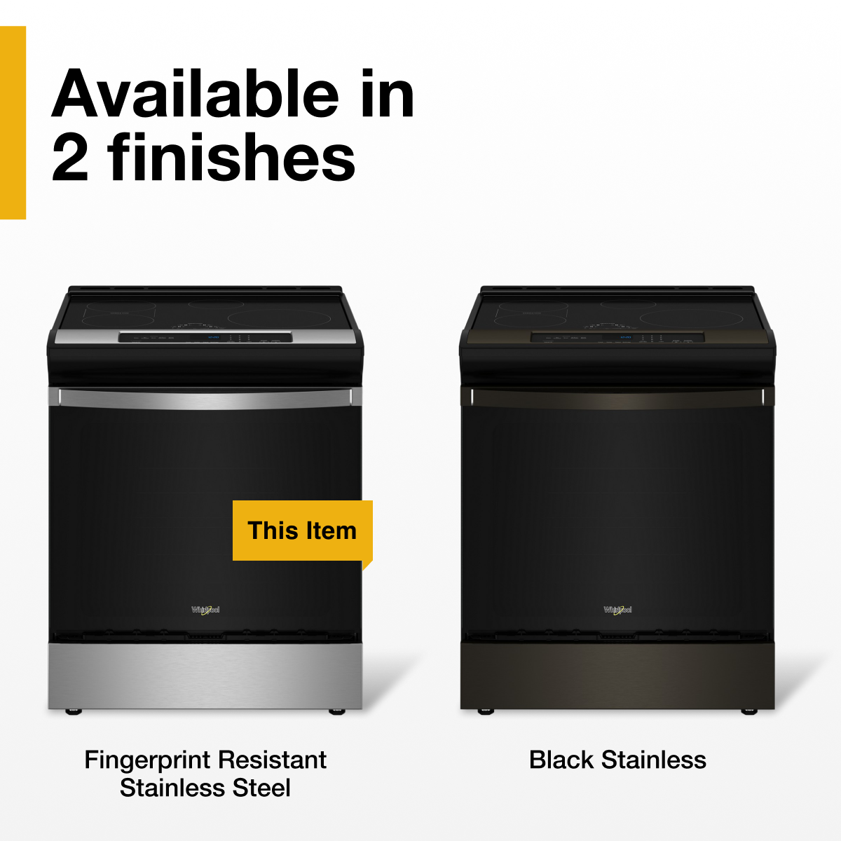Whirlpool 30-in 4 burners 6.4-cu ft , Air Fry Convection Oven Freestanding Single Induction Range ( Fingerprint Resistant Stainless Steel )