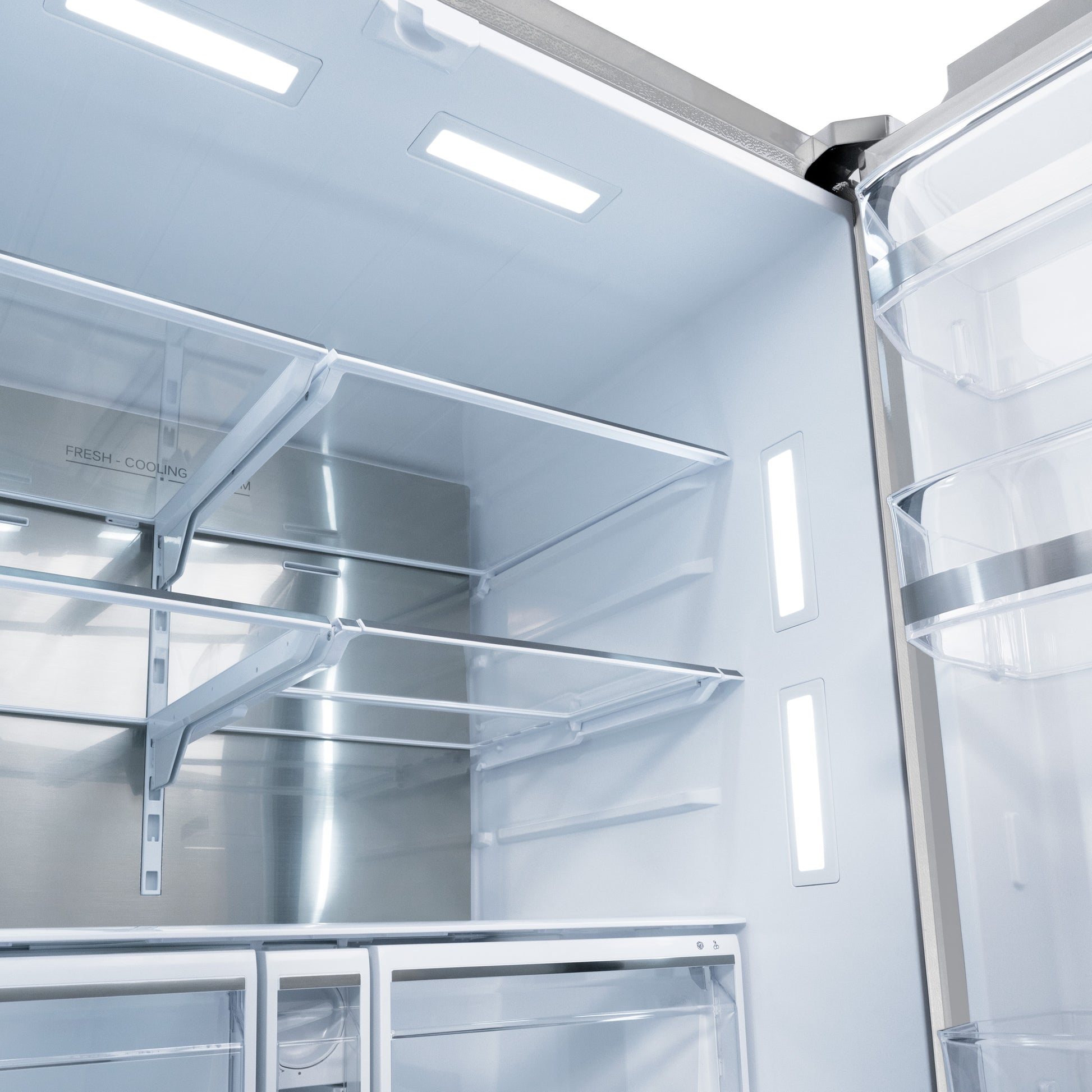 ZLINE KITCHEN & BATH Standard-Depth 28.9-cu ft 3 -Door 36-in Wide with Dual Ice Maker ( Stainless Steel with Stainless Steel Handle ) ENERGY STAR Certified