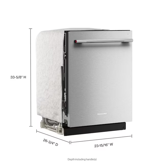 KitchenAid 24-in Top Control Built-in Dishwasher With Third Rack (PrintShield Stainless) 41-dBA, KDTS324SPS *JR2512, Retail: $1,199.00, FINAL PRICE: $599.99 + TAX