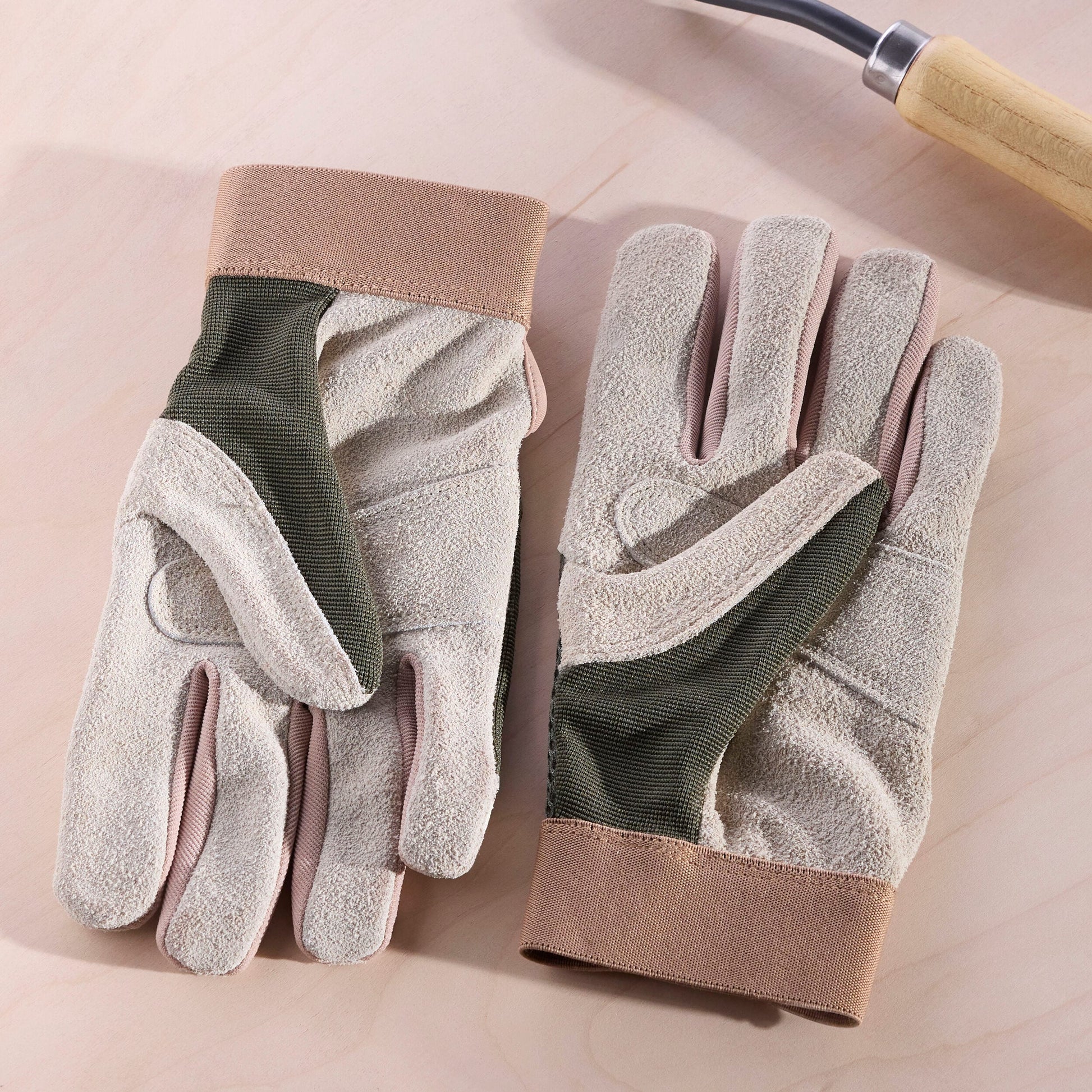 Style Selections Medium Green Leather/Polyester Gardening Gloves 1 -Pairs