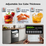 SIMZLIFE 100lbs/24H Commercial Full Size Cubes Ice Maker Machine with 33 lbs Storage and Efficient Compressor in Silver