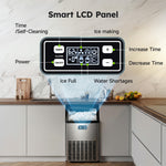 SIMZLIFE 100lbs/24H Commercial Full Size Cubes Ice Maker Machine with 33 lbs Storage and Efficient Compressor in Silver