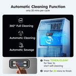 SIMZLIFE 200lbs/24H Commercial Ice Maker Machine with 65 lbs Storage and Smart LCD Panel in Silver Stainless Steel