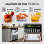 SIMZLIFE 200lbs/24H Commercial Ice Maker Machine with 65 lbs Storage and Smart LCD Panel in Silver Stainless Steel