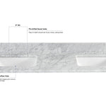 Alpine Reserve Carrara 61-in x 22-in White Natural Marble Undermount Double Sink Widespread Faucet Mount Bathroom Vanity Top