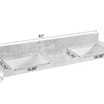 Alpine Reserve Carrara 61-in x 22-in White Natural Marble Undermount Double Sink Widespread Faucet Mount Bathroom Vanity Top