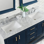 Alpine Reserve Carrara 61-in x 22-in White Natural Marble Undermount Double Sink Widespread Faucet Mount Bathroom Vanity Top