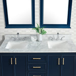 Alpine Reserve Carrara 61-in x 22-in White Natural Marble Undermount Double Sink Widespread Faucet Mount Bathroom Vanity Top