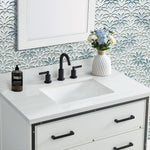 Alpine Reserve Dolomiti Bianco 37-in White Sintered Stone Undermount Single Sink Widespread Faucet Mount Bathroom Vanity Top