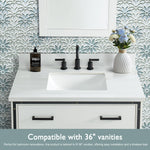 Alpine Reserve Dolomiti Bianco 37-in White Sintered Stone Undermount Single Sink Widespread Faucet Mount Bathroom Vanity Top