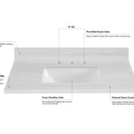 Alpine Reserve Dolomiti Bianco 37-in White Sintered Stone Undermount Single Sink Widespread Faucet Mount Bathroom Vanity Top