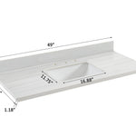 allen + roth Dolomiti Bianco 49-in White Sintered Stone Undermount Single Sink Widespread Faucet Mount Bathroom Vanity Top