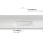 allen + roth Dolomiti Bianco 49-in White Sintered Stone Undermount Single Sink Widespread Faucet Mount Bathroom Vanity Top