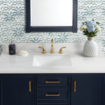 allen + roth Dolomiti Bianco 49-in White Sintered Stone Undermount Single Sink Widespread Faucet Mount Bathroom Vanity Top