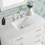 Alpine Reserve Dolomiti Bianco 37-in White Sintered Stone Undermount Single Sink Widespread Faucet Mount Bathroom Vanity Top
