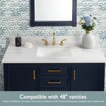 allen + roth Dolomiti Bianco 49-in White Sintered Stone Undermount Single Sink Widespread Faucet Mount Bathroom Vanity Top