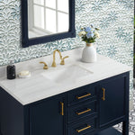 allen + roth Dolomiti Bianco 49-in White Sintered Stone Undermount Single Sink Widespread Faucet Mount Bathroom Vanity Top