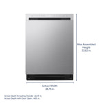 LG 24-in Front Control Built-in Dishwasher ( Printproof Stainless Steel ) With Third Rack,