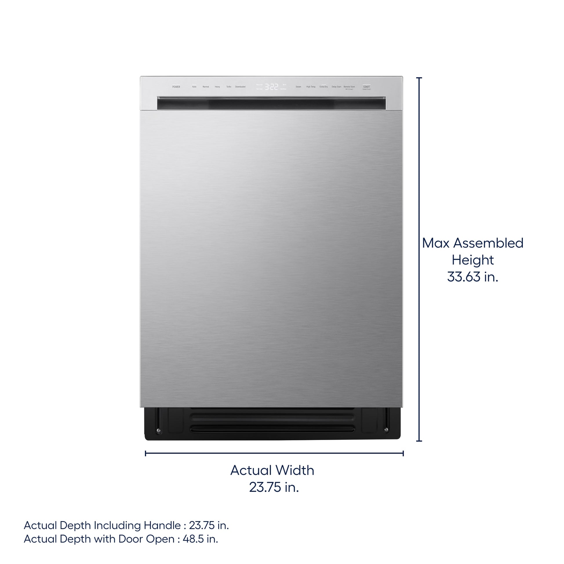 LG 24-in Front Control Built-in Dishwasher ( Printproof Stainless Steel ) With Third Rack,