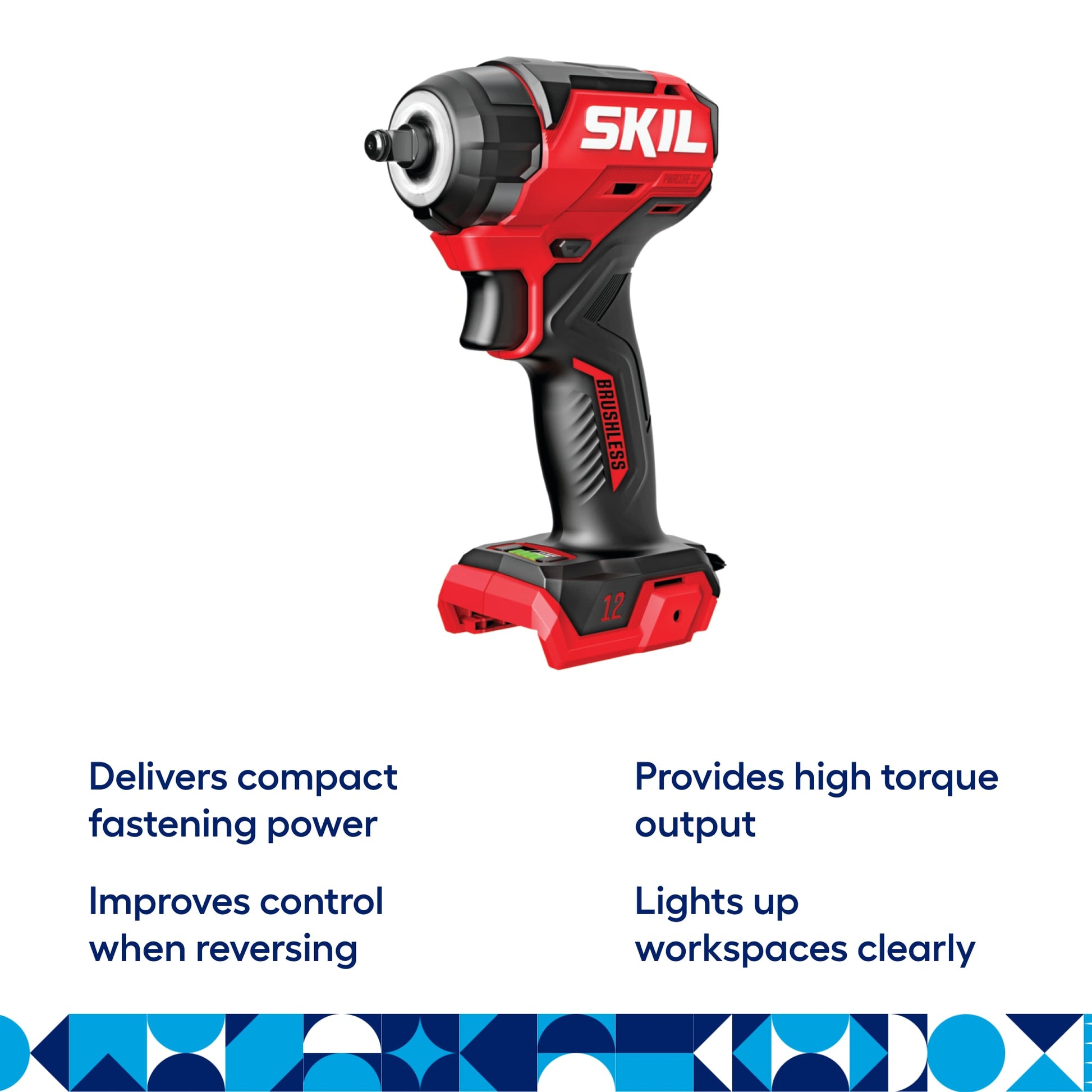 SKIL PWR CORE 12 12-volt Variable Speed Brushless 3/8-in Drive Cordless Impact Wrench (Battery Not Included and Charger Not Included)