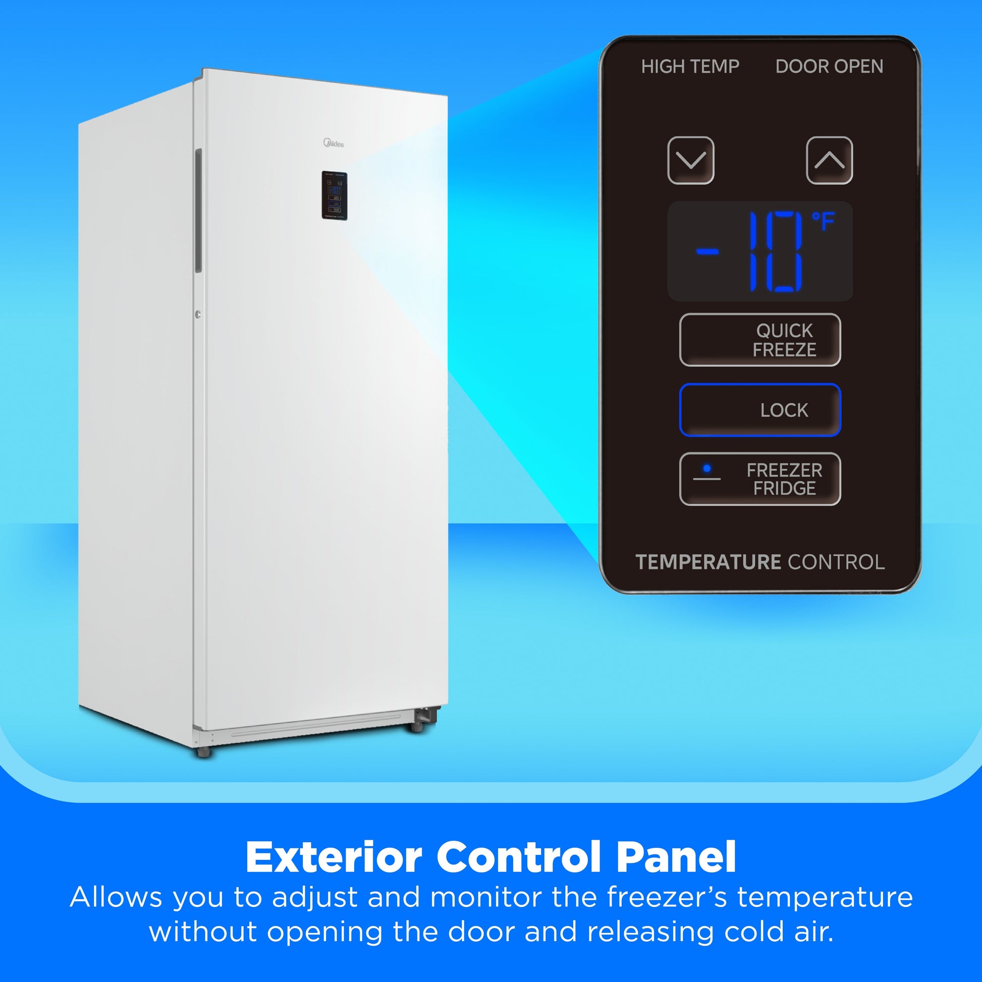 Midea Digital Control Convertible 13.8-cu ft Garage Ready Frost-free Upright Freezer ( White ) ENERGY STAR Certified