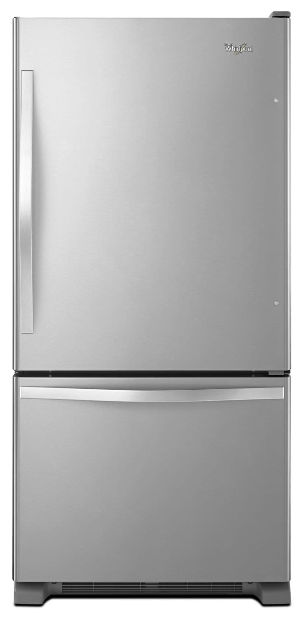 Whirlpool 22.07-cu ft Standard-Depth 33.0-in Wide Bottom-Freezer Refrigerator with Ice Maker ( Stainless Steel ) ENERGY STAR Certified