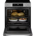 GE Crisp Mode 30-in Glass Top 5 burners 5.3-cu ft Slide-In Electric Range ( Stainless Steel )