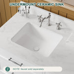JEAREY Standard Size 72-in White Double Sink Bathroom Vanity with White Marble Top (Fully Assembled)