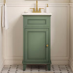 Alpine Reserve Lambert 18-in Basil Green Undermount Single Sink Bathroom Vanity with White Engineered Stone Top (Fully Assembled), LOWE18VPN, MSRP: $449.00, FINAL PRICE: $319.99
