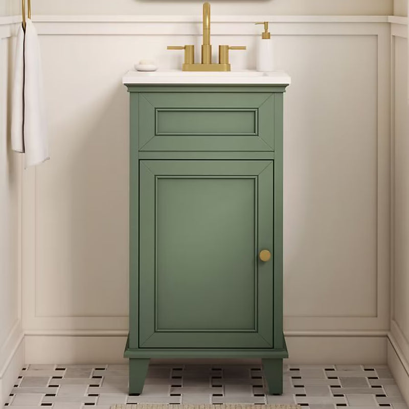 Alpine Reserve Lambert 18-in Basil Green Undermount Single Sink Bathroom Vanity with White Engineered Stone Top (Fully Assembled), LOWE18VPN, MSRP: $449.00, FINAL PRICE: $319.99