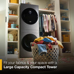 Whirlpool Ventless Heat Pump Laundry Tower 2.8-cu ft Front load Washer and 4.3-cu ft Electric Dryer Compact Stacked Laundry Center ( Titanium Metallic )
