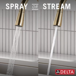 Delta Essa Champagne Bronze Single Handle Deck-mount Touchless Pull-down Kitchen Faucet with Sprayer (Includes Deck Plate)