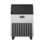 SIMZLIFE 200lbs/24H Commercial Ice Maker Machine with 65 lbs Storage and Smart LCD Panel in Silver Stainless Steel
