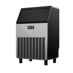 SIMZLIFE 200lbs/24H Commercial Ice Maker Machine with 65 lbs Storage and Smart LCD Panel in Silver Stainless Steel
