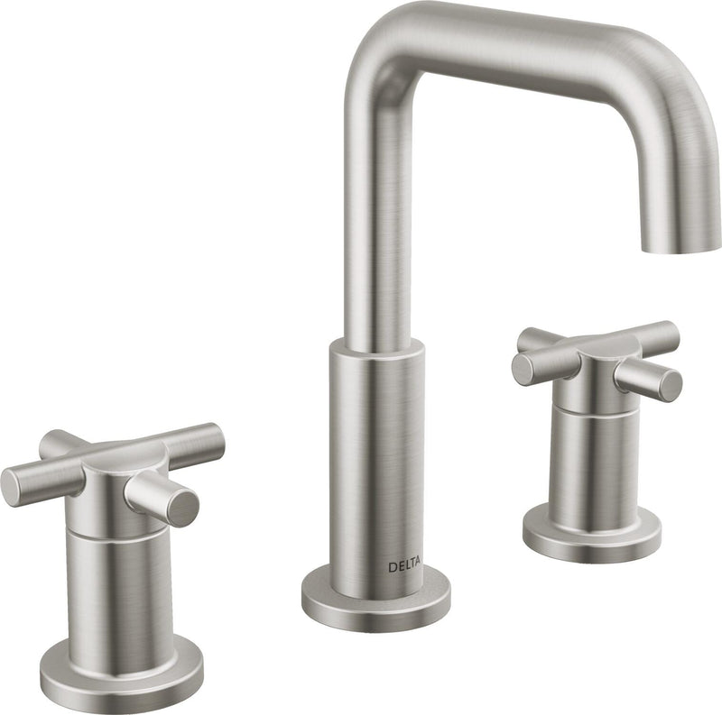 Delta Nicoli Two Handle Widespread Bathroom Faucet in Stainless Steel, 35894LF-SS, MRSP: $449, FINAL PRICE: $ + TAX