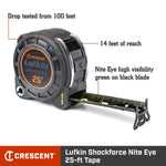 Crescent Lufkin Shockforce Nite Eye 16ft Tape Measure L1125B-02