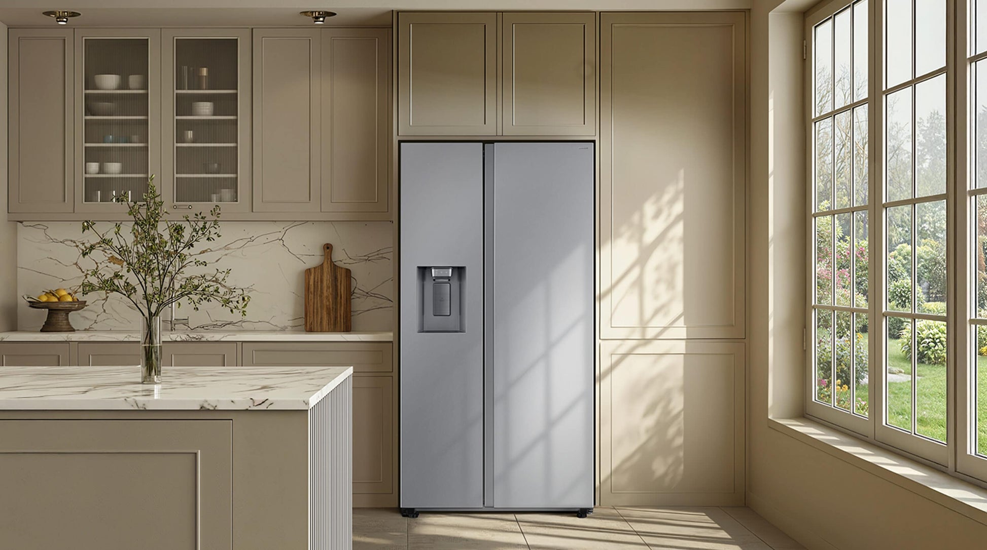 Samsung 27.4-cu ft Standard-Depth 36-in Wide Side-by-Side Refrigerator with Ice Maker ,Water and Ice Dispenser (Fingerprint Resistant Stainless Steel)