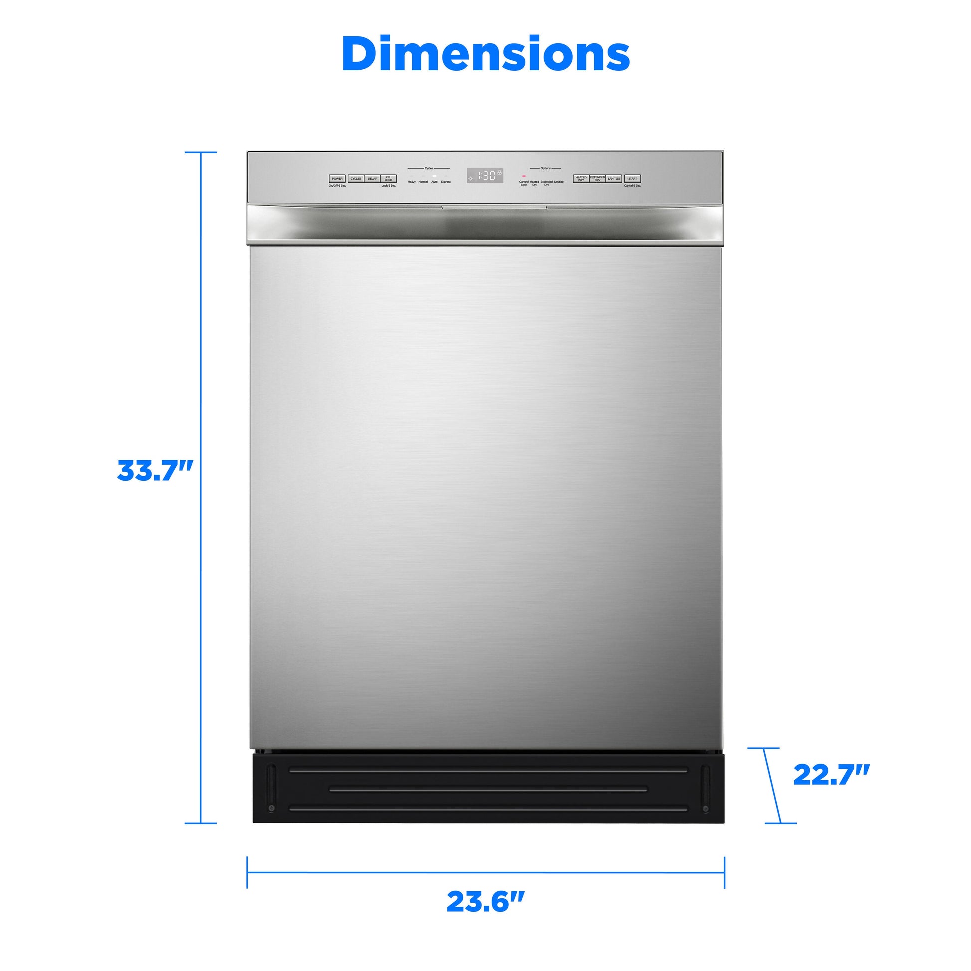 Midea 24-in Front Control Built-in Dishwasher ( Stainless Steel ) , 52-Decibel