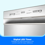 Midea 24-in Front Control Built-in Dishwasher ( Stainless Steel ) , 52-Decibel