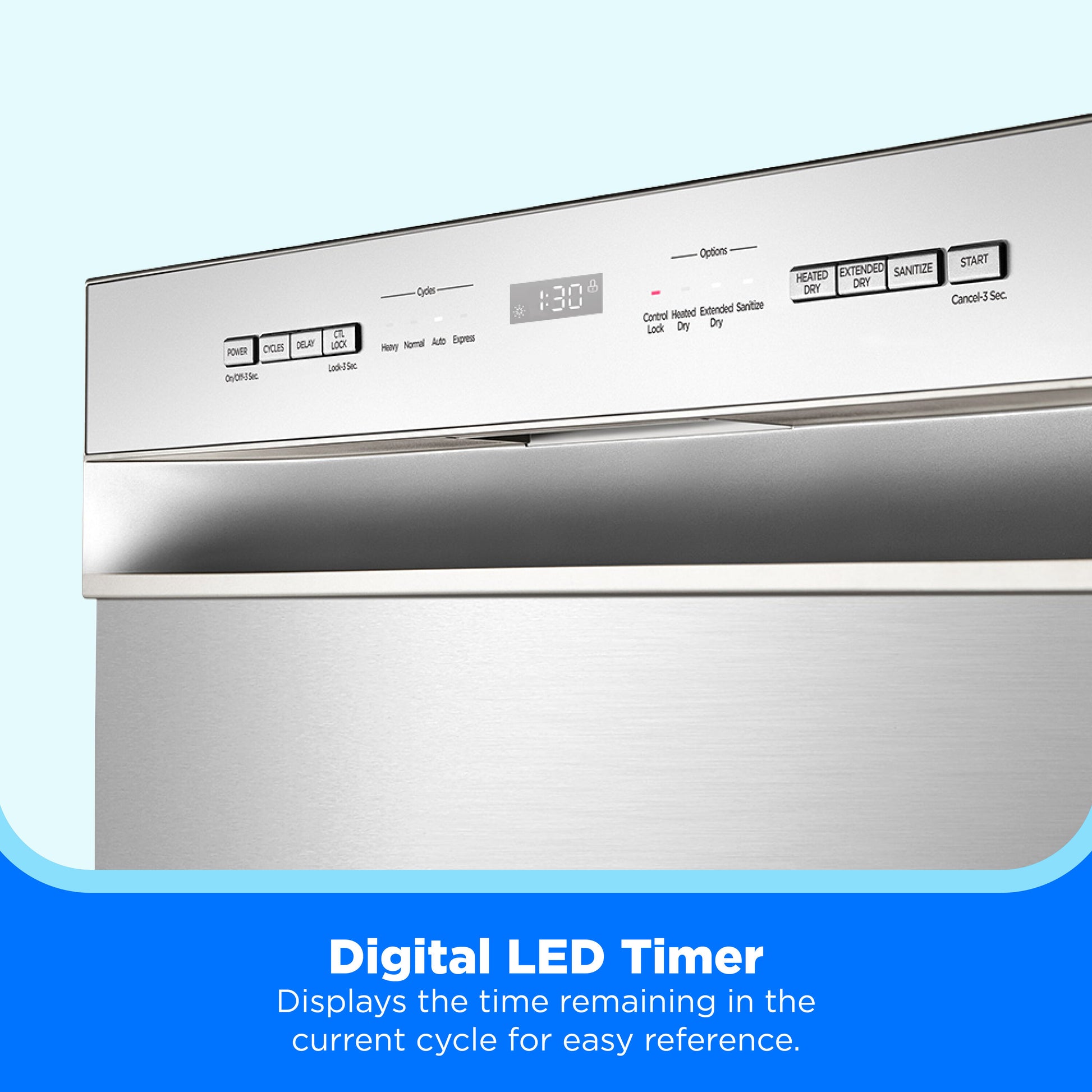 Midea 24-in Front Control Built-in Dishwasher ( Stainless Steel ) , 52-Decibel