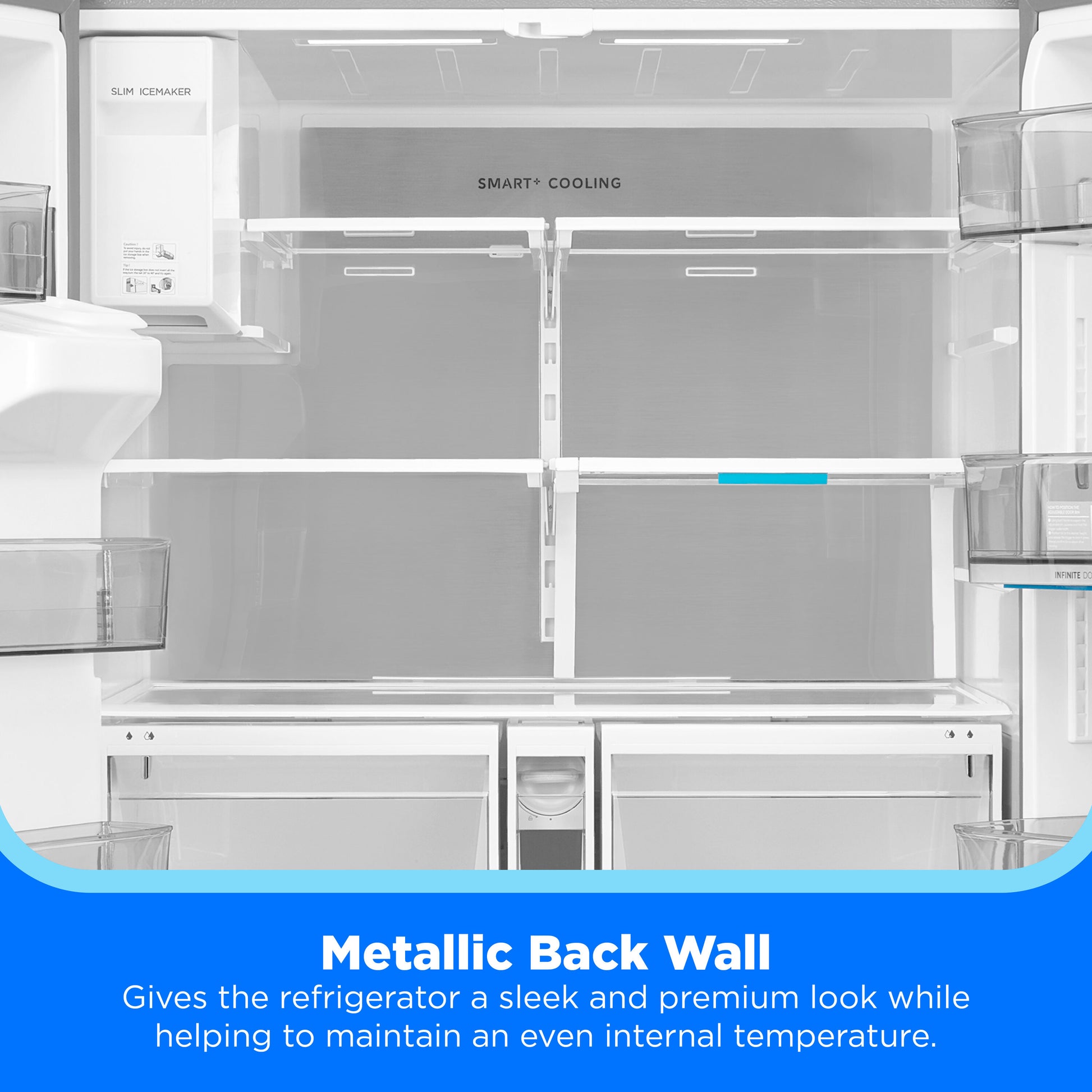 Midea Standard-Depth OneTouch Autofill 28.9-cu ft 3 -Door 36-in Wide with Dual Ice Maker ( Stainless steel ) ENERGY STAR Certified