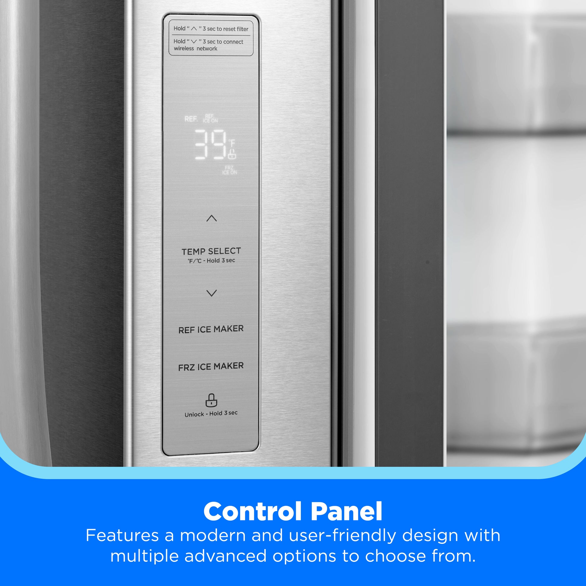 Midea Standard-Depth OneTouch Autofill 28.9-cu ft 3 -Door 36-in Wide with Dual Ice Maker ( Stainless steel ) ENERGY STAR Certified
