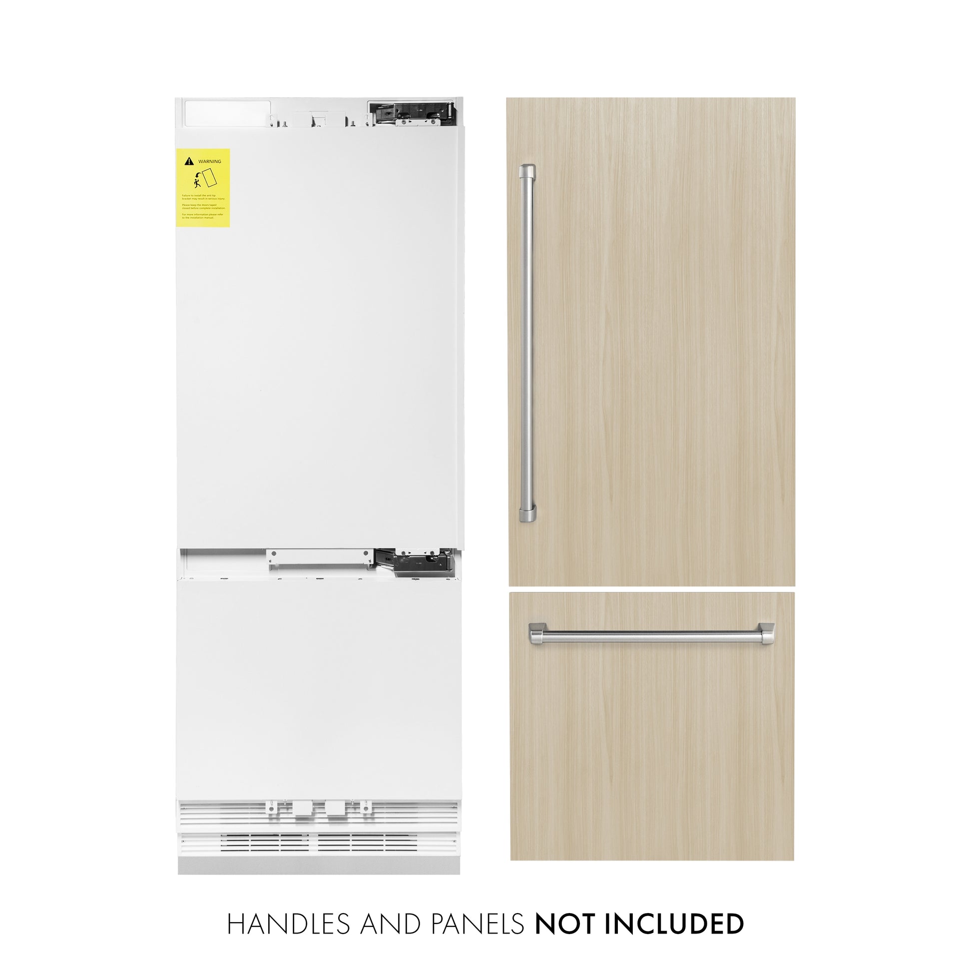 ZLINE KITCHEN & BATH Built-In 16.1-cu ft Counter-Depth 30-in Wide Built-In Bottom-Freezer Refrigerator with Ice Maker ( Custom Panel-Ready ) ENERGY STAR Certified