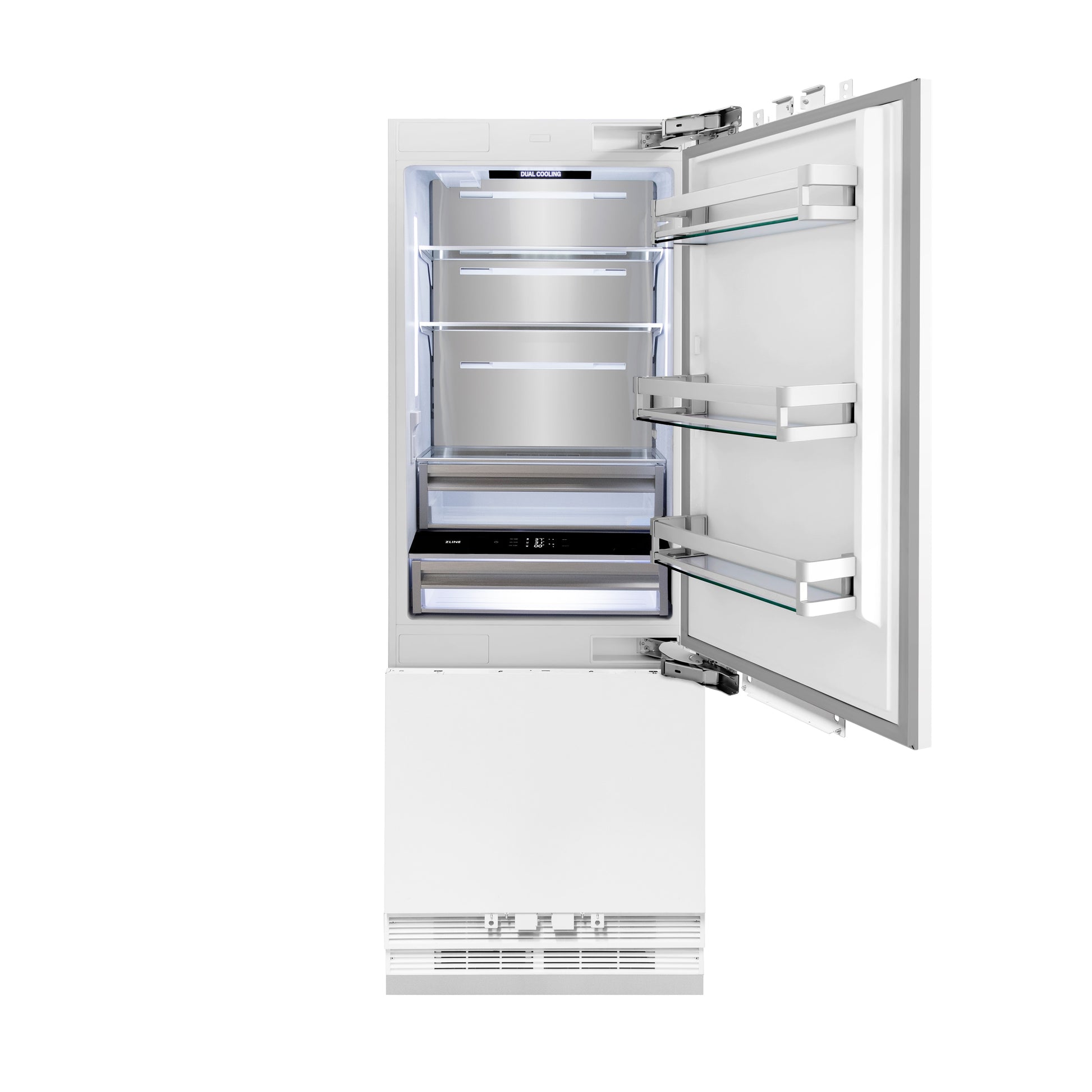 ZLINE KITCHEN & BATH Built-In 16.1-cu ft Counter-Depth 30-in Wide Built-In Bottom-Freezer Refrigerator with Ice Maker ( Custom Panel-Ready ) ENERGY STAR Certified