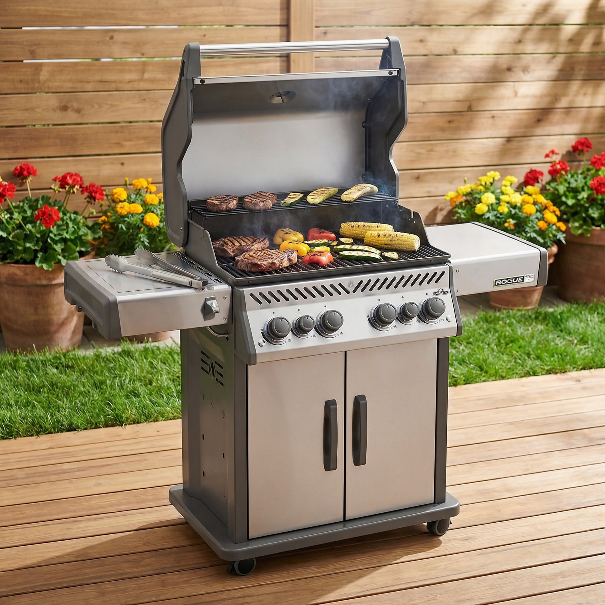 NAPOLEON Rogue PRO-S 525 Series Stainless Steel 4 -Burner Infrared Natural Gas Grill 1 -Side Burner