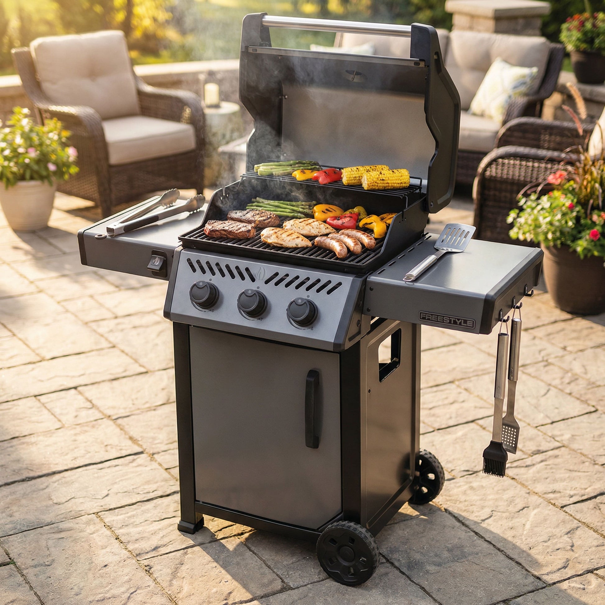 NAPOLEON Freestyle 365 Graphite Grey 3 -Burner Infrared Natural Gas Grill, F365DNGT, FINAL PRICE:
