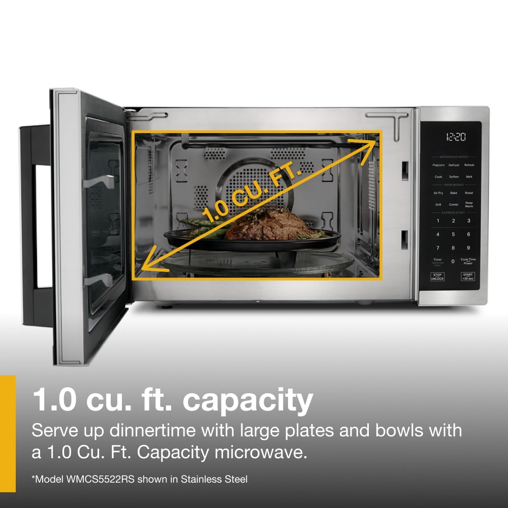 Whirlpool 1-cu ft 900 -Watt Air Fry Countertop Convection Microwave ( Black )